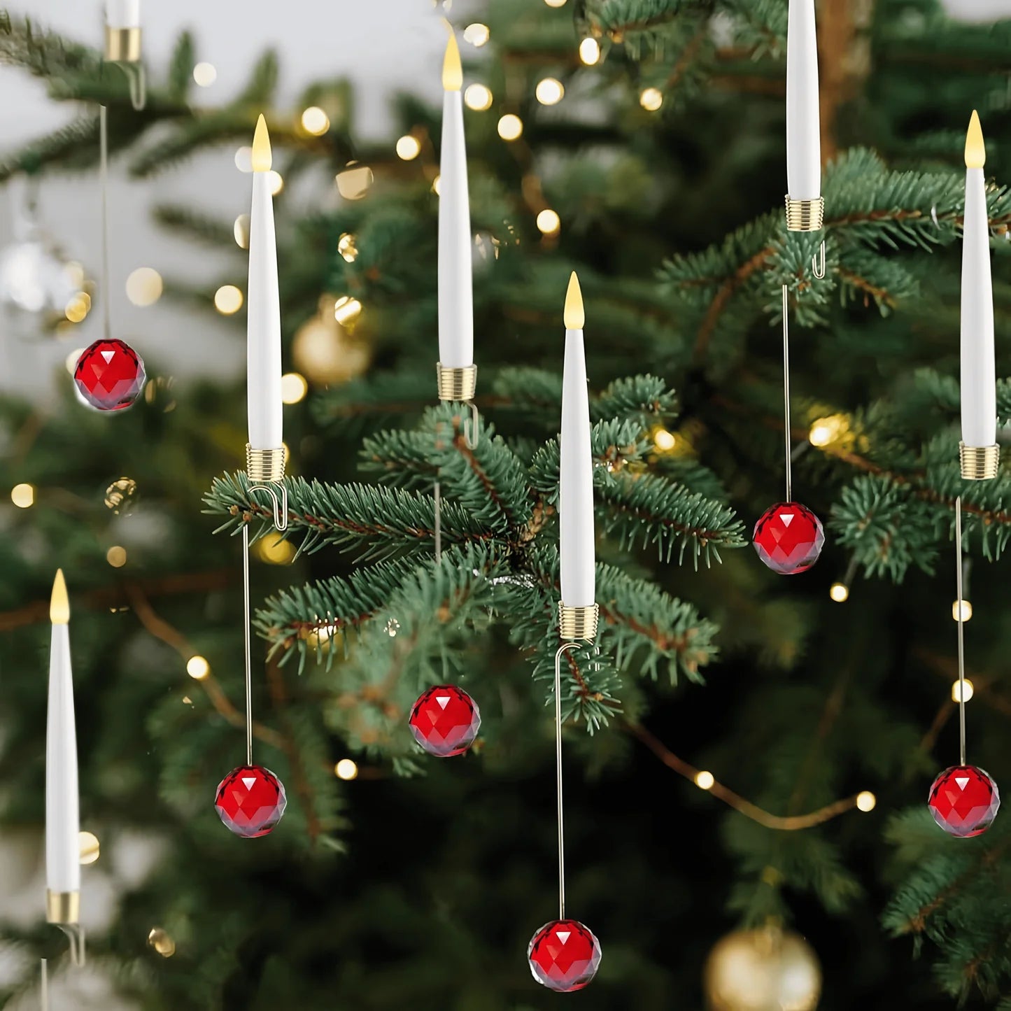 🎅🎄Christmas Sale 70% OFF 🎁Christmas Tree Led Candles with Clear Crystal Ball Hook💡