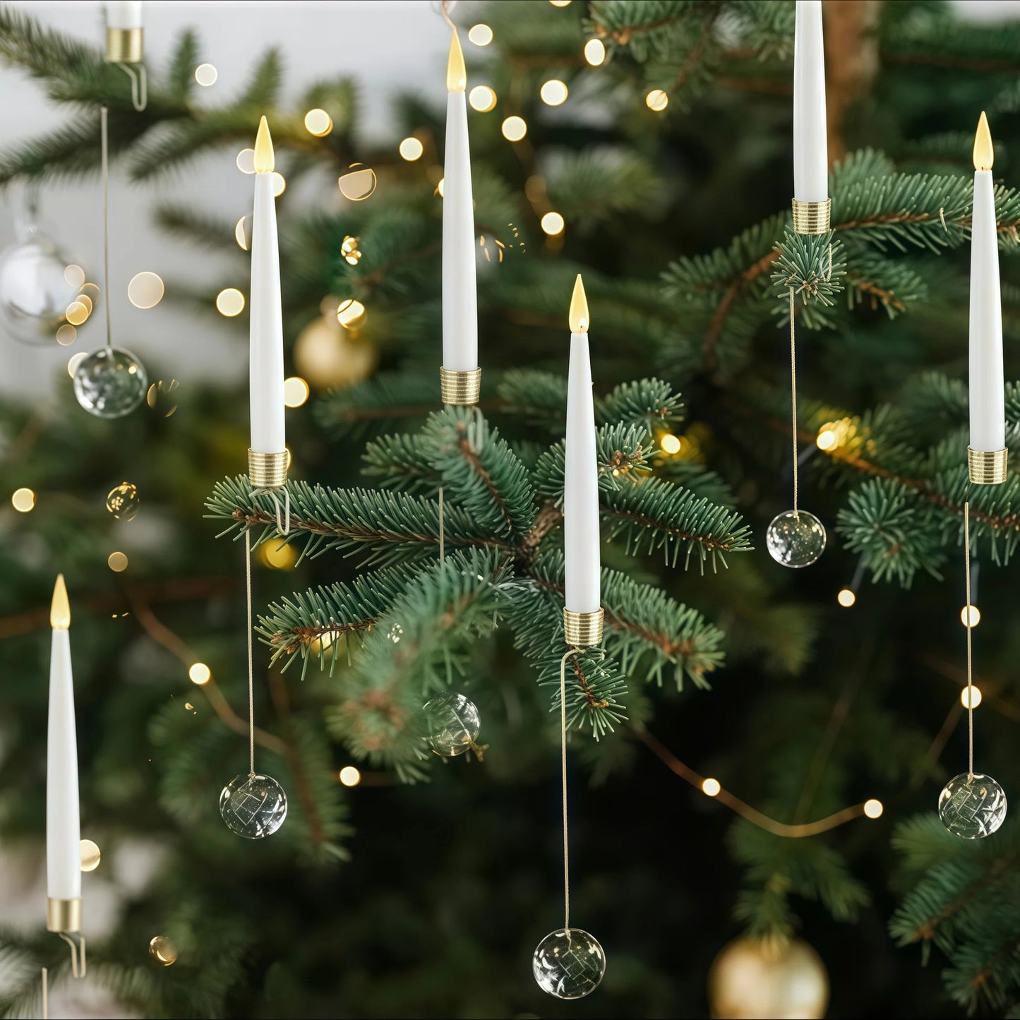 🎅🎄Christmas Sale 70% OFF 🎁Christmas Tree Led Candles with Clear Crystal Ball Hook💡