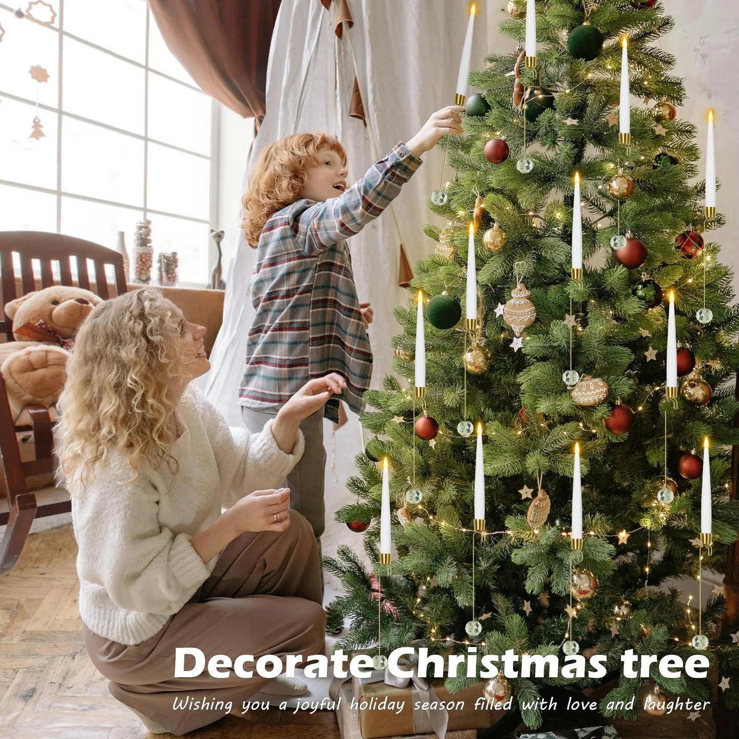 🎅🎄Christmas Sale 70% OFF 🎁Christmas Tree Led Candles with Clear Crystal Ball Hook💡