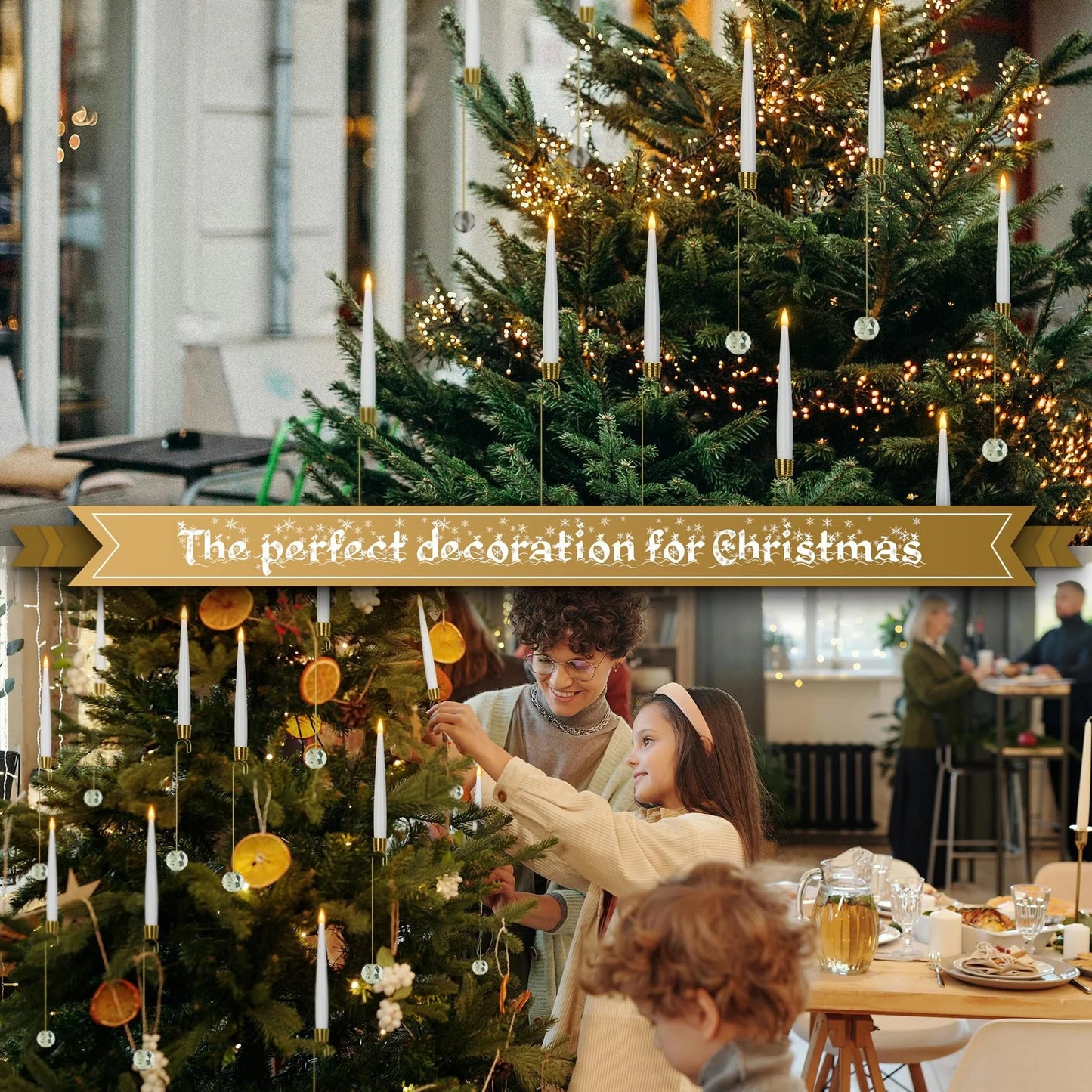 🎅🎄Christmas Sale 70% OFF 🎁Christmas Tree Led Candles with Clear Crystal Ball Hook💡