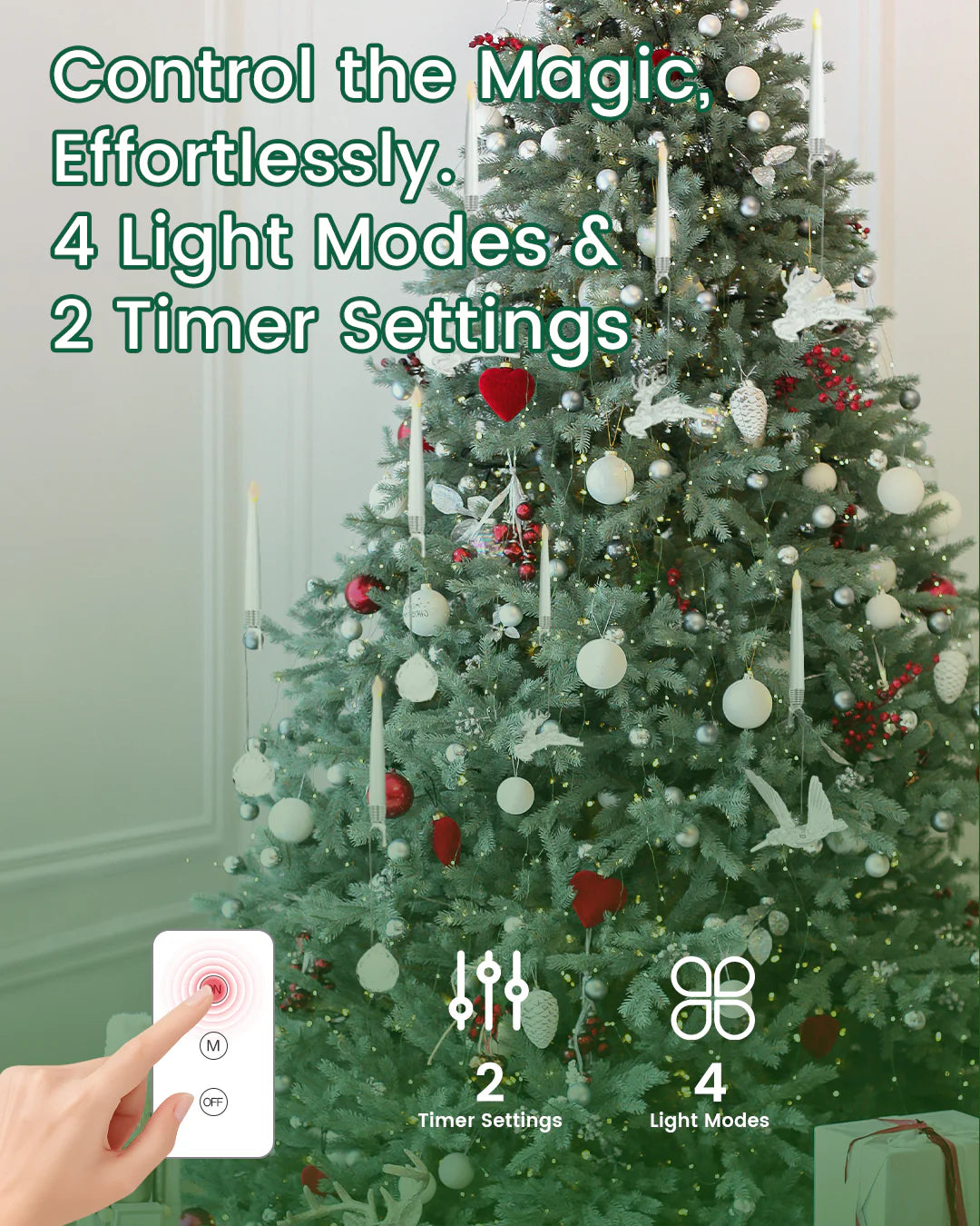 🎅🎄Christmas Sale 70% OFF 🎁Christmas Tree Led Candles with Clear Crystal Ball Hook💡
