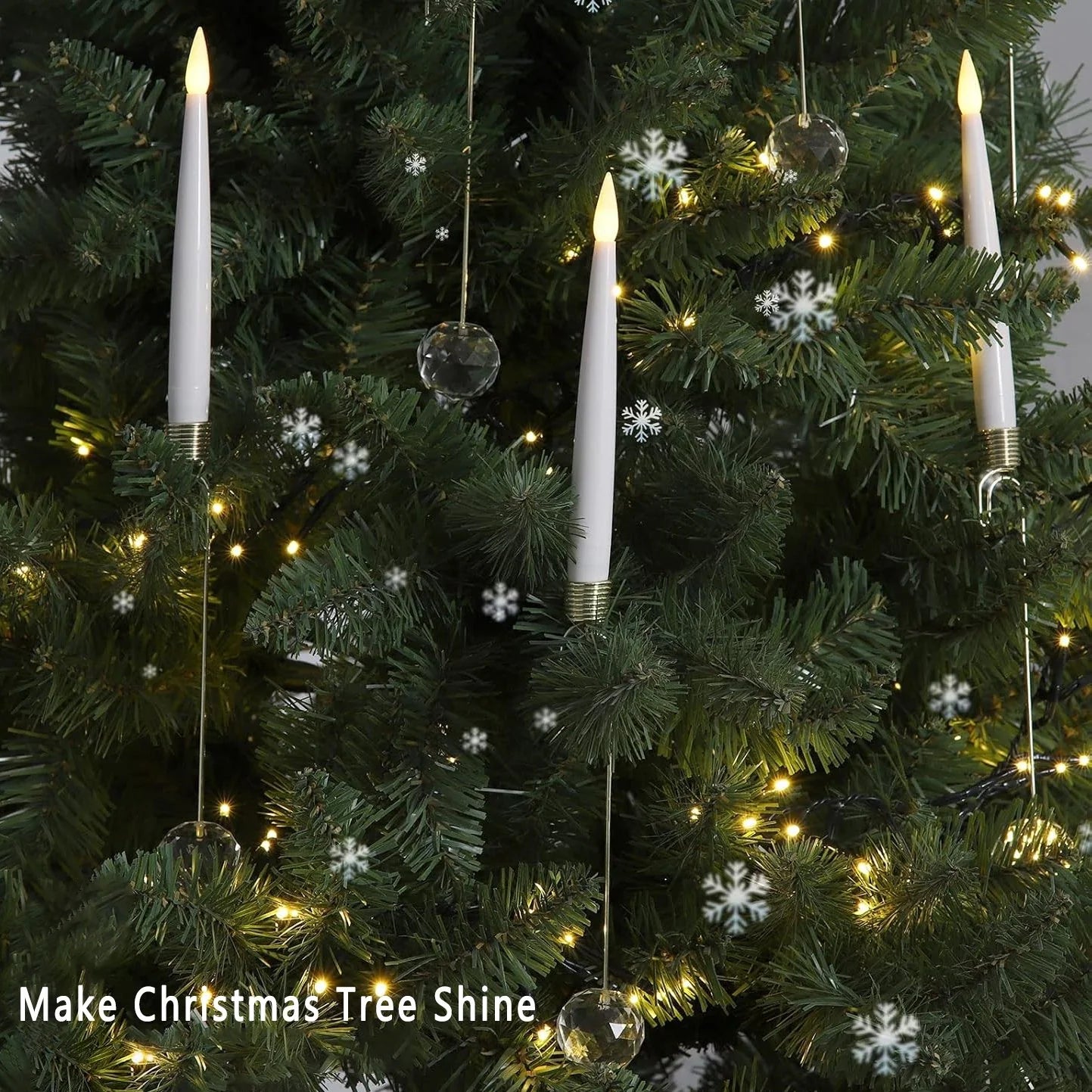 🎅🎄Christmas Sale 70% OFF 🎁Christmas Tree Led Candles with Clear Crystal Ball Hook💡