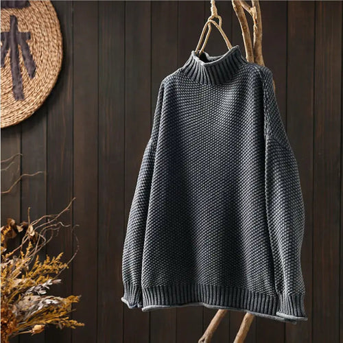 Rollkragenpullover mit dreidimensionalem Rautenmuster