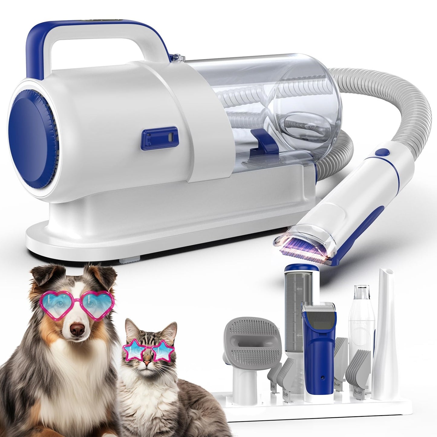 💥LAST DAY SALE 50% OFF🎄13000Pa 2.2L 5 in 1 Pet Hair Grooming Tools