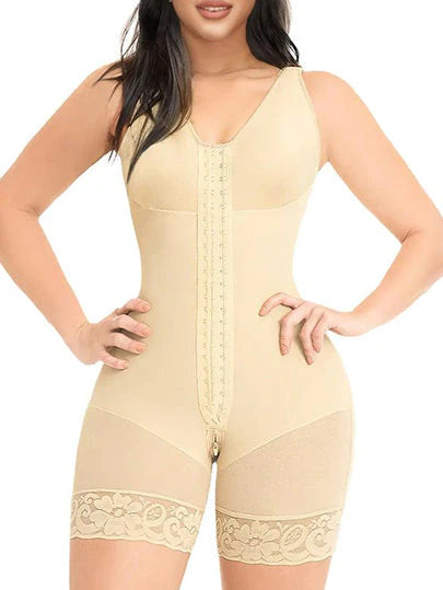 Women's Body Shaper - Tummy Control & Butt Lifter with Zippered Crotch and Removable Straps