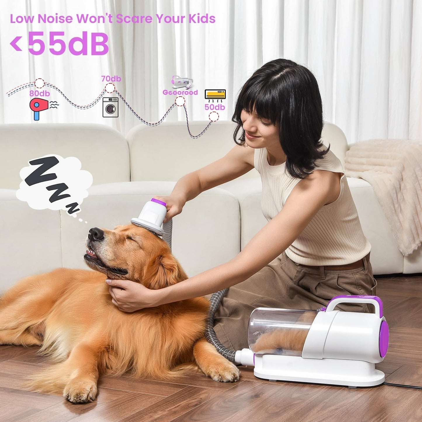 💥LAST DAY SALE 50% OFF🎄13000Pa 2.2L 5 in 1 Pet Hair Grooming Tools