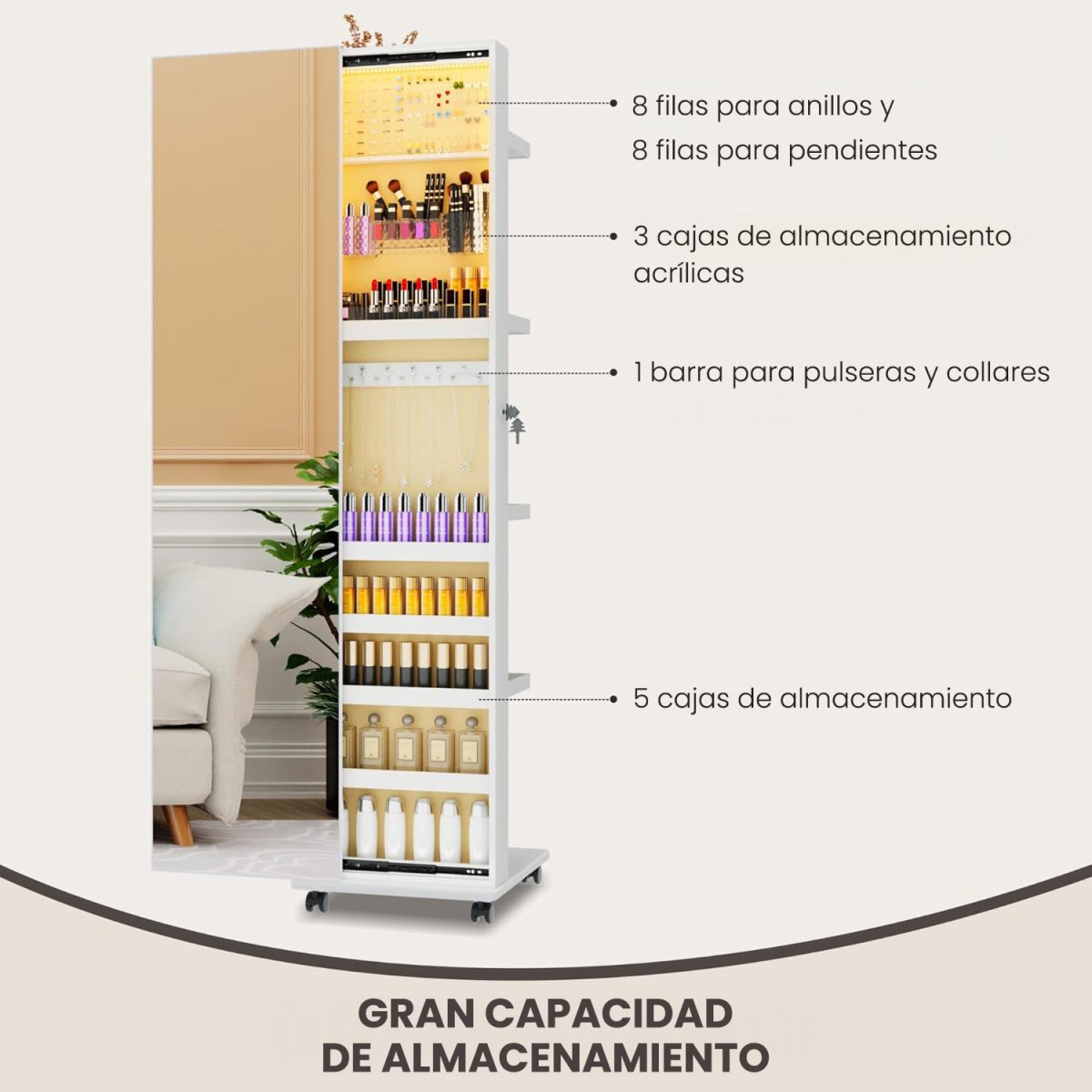 🎅🎄Christmas Sale 50% OFF 🎄Elva Beauty Rack Mirror✨