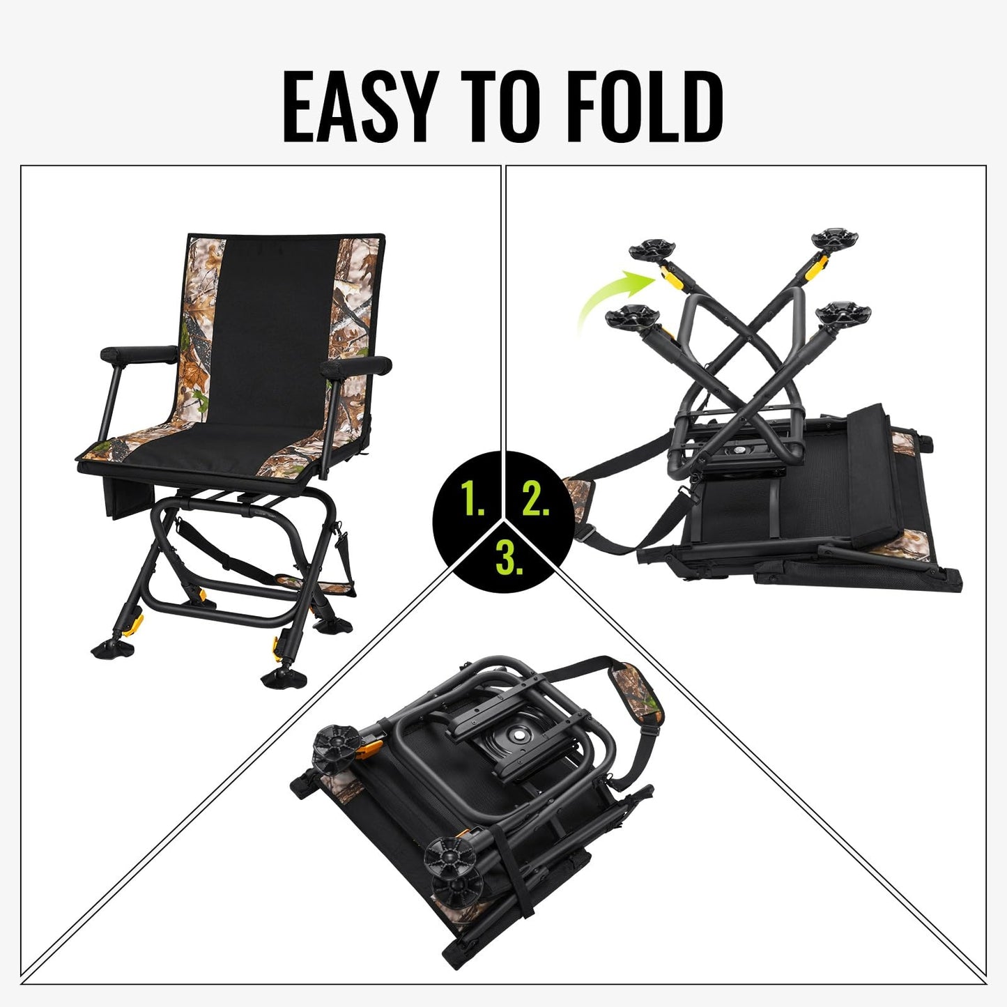 💥LAST DAY SALE 50% OFF🎄Heated Hunting Chair with Battery & Detachable Seat Cover