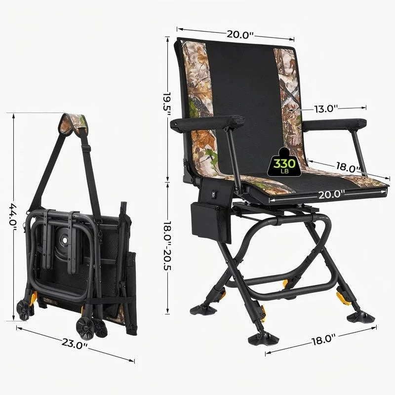 💥LAST DAY SALE 50% OFF🎄Heated Hunting Chair with Battery & Detachable Seat Cover