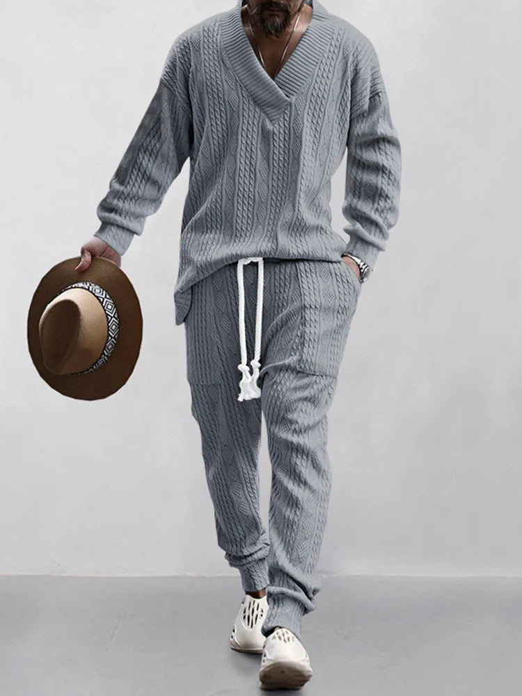Men's Sports & Casual Stranded Jacquard Suit