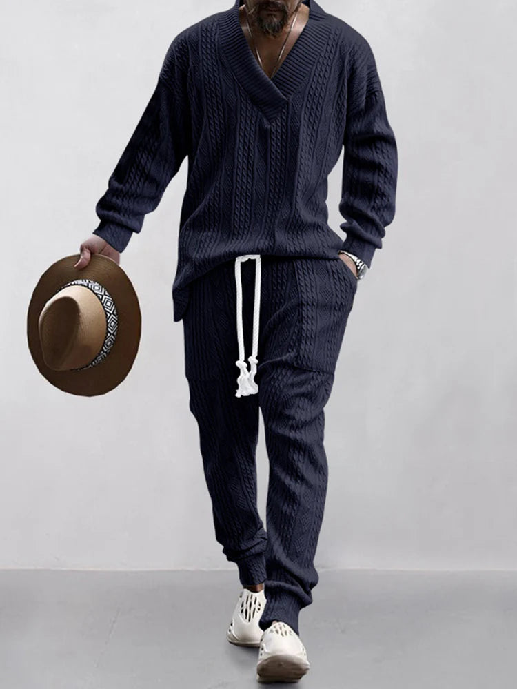 Men's Sports & Casual Stranded Jacquard Suit