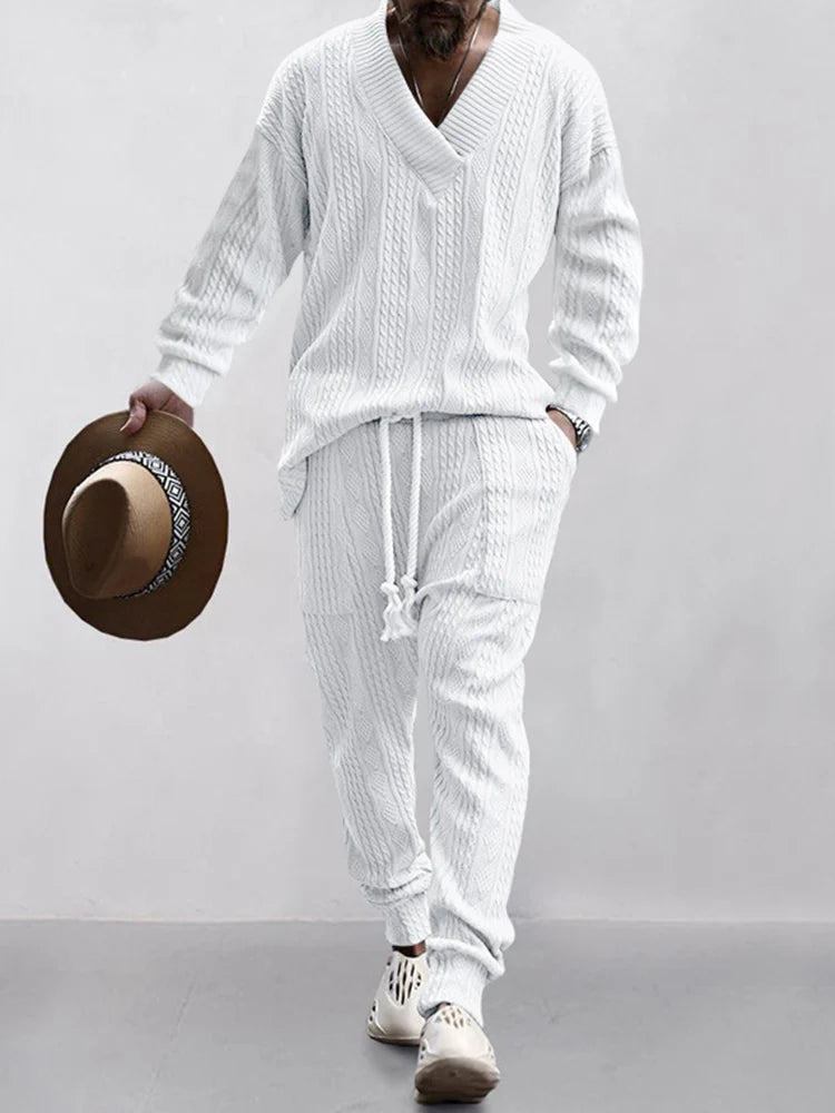 Men's Sports & Casual Stranded Jacquard Suit