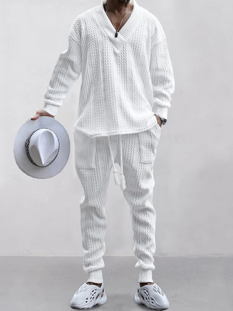 Men's Sports & Casual Stranded Jacquard Suit