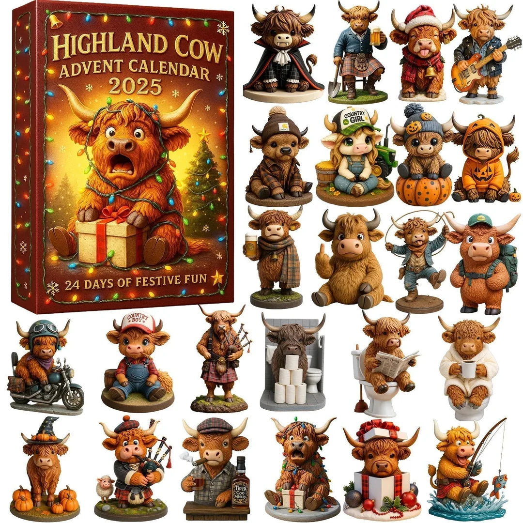 💥LAST DAY SALE 50% OFF🎄🐮Highland Cow Advent Calendar 2025