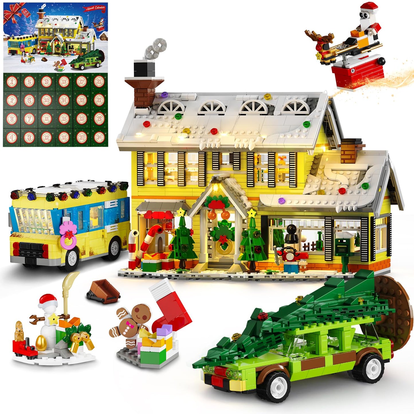 💥LAST DAY SALE 50% OFF🎄2025 Christmas Advent Calendar Building Set with Light