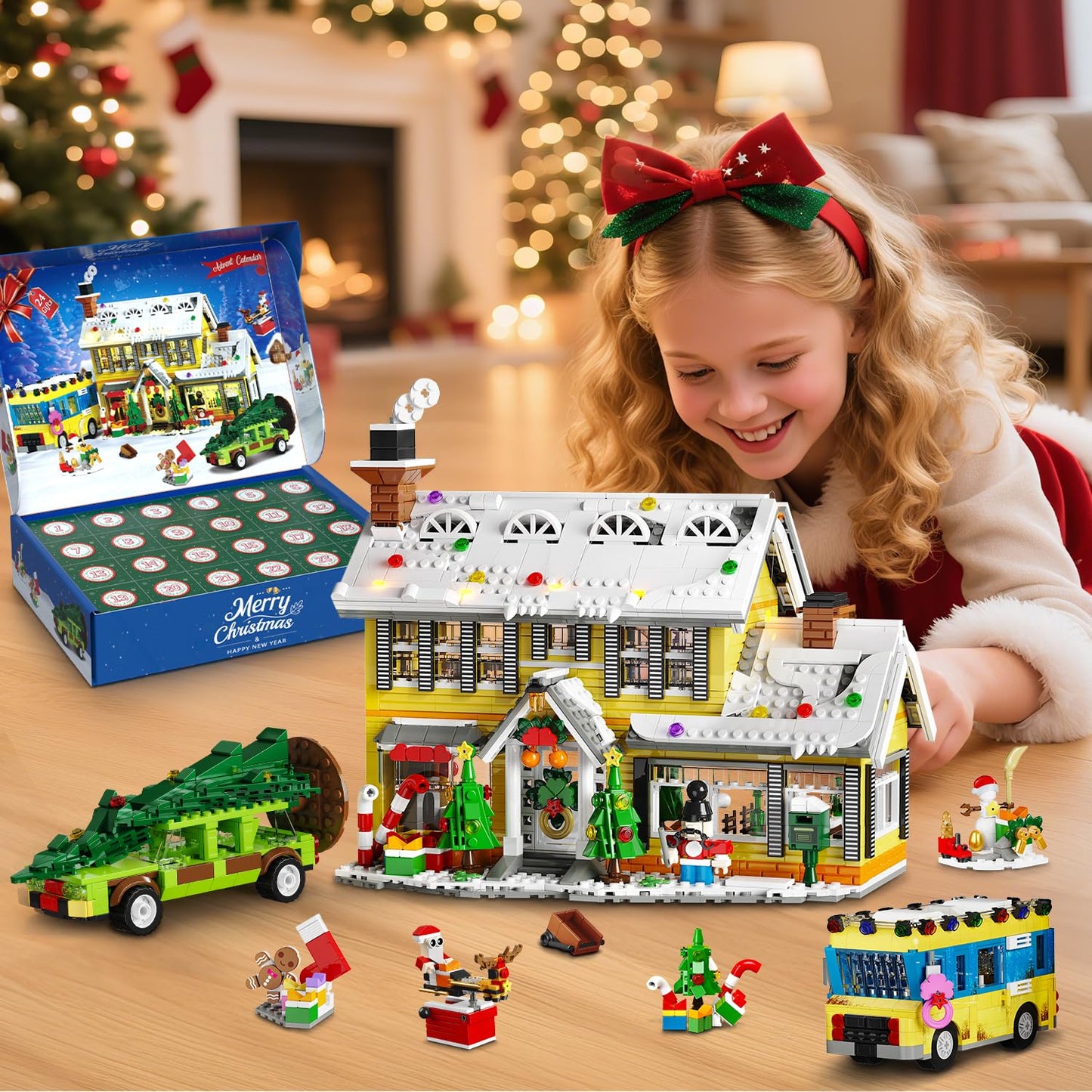 💥LAST DAY SALE 50% OFF🎄2025 Christmas Advent Calendar Building Set with Light