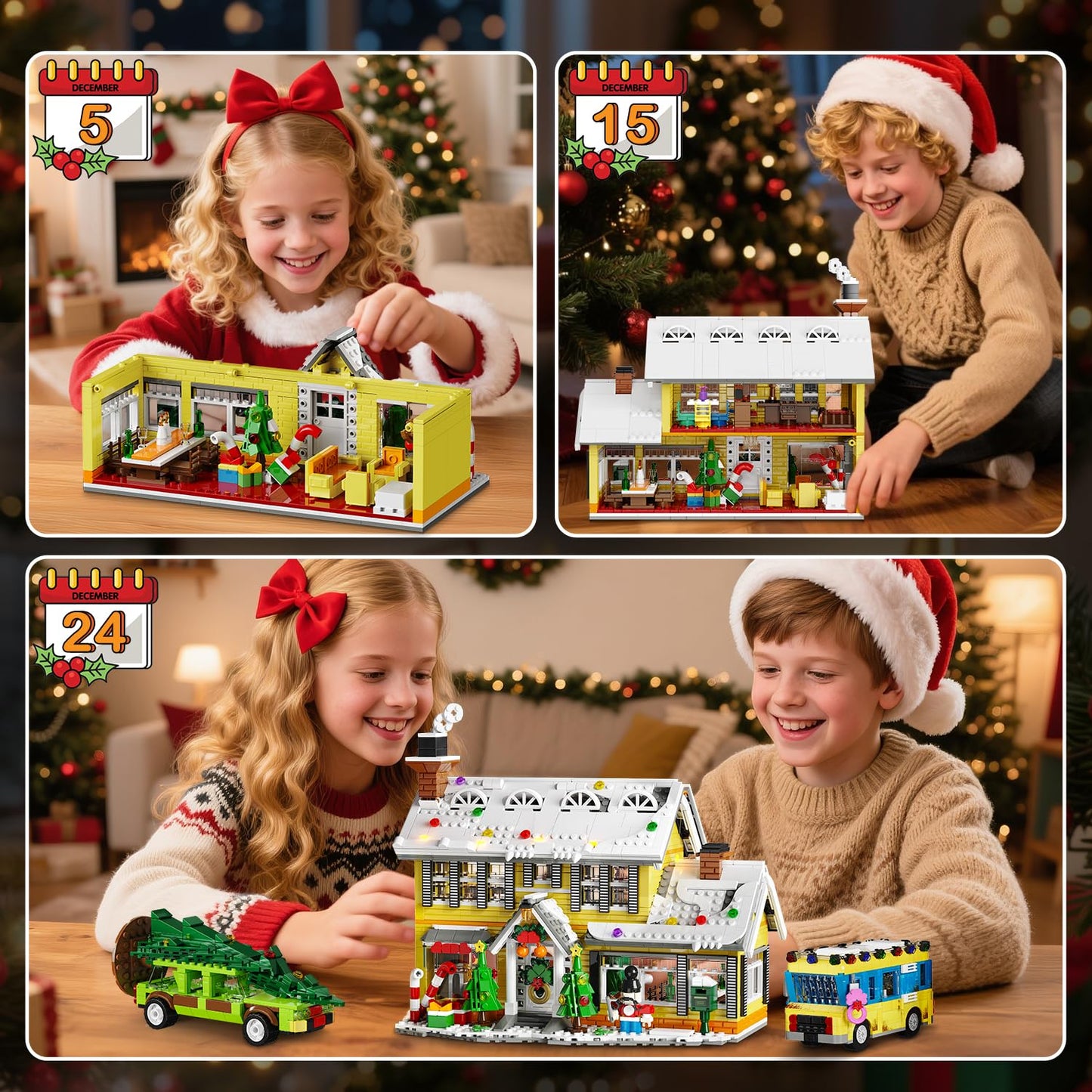 💥LAST DAY SALE 50% OFF🎄2025 Christmas Advent Calendar Building Set with Light