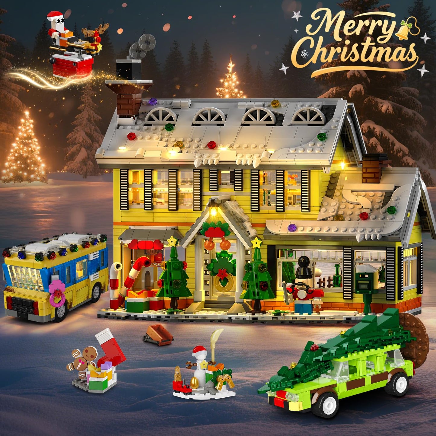 💥LAST DAY SALE 50% OFF🎄2025 Christmas Advent Calendar Building Set with Light
