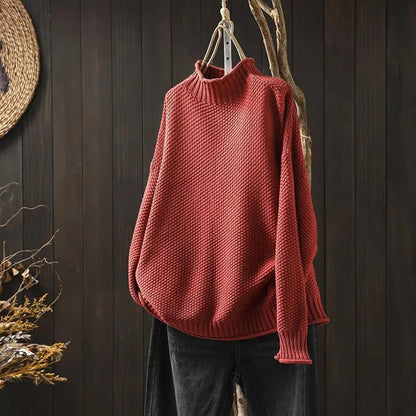 Rollkragenpullover mit dreidimensionalem Rautenmuster