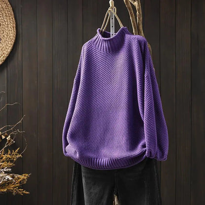 Rollkragenpullover mit dreidimensionalem Rautenmuster