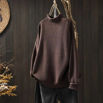 Rollkragenpullover mit dreidimensionalem Rautenmuster