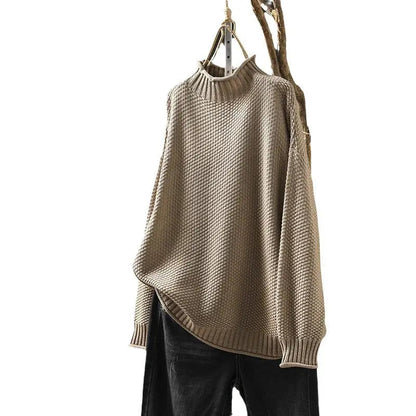 Rollkragenpullover mit dreidimensionalem Rautenmuster