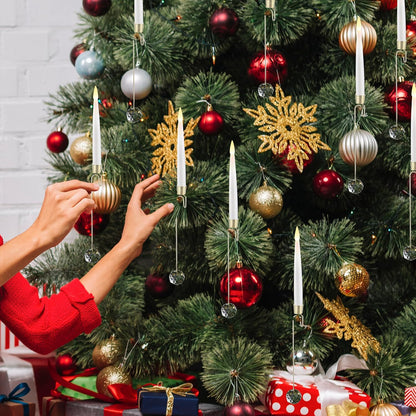 🎅🎄Christmas Sale 70% OFF 🎁Christmas Tree Led Candles with Clear Crystal Ball Hook💡