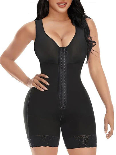 Body Shaper für Damen – Bauchkontrolle und Po-Lifter mit Reißverschluss im Schritt und abnehmbaren Trägern