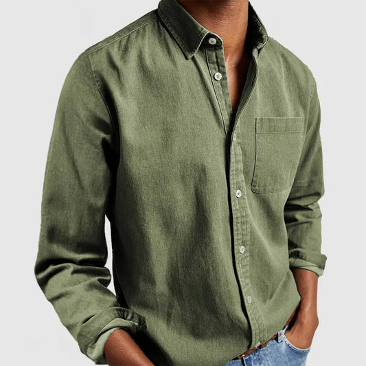 Chemise basique décontractée en coton pour homme