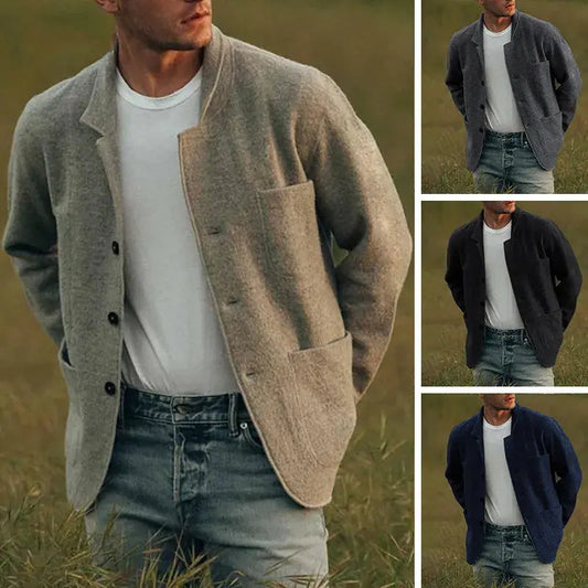 Veste décontractée à la mode pour homme, couleur unie