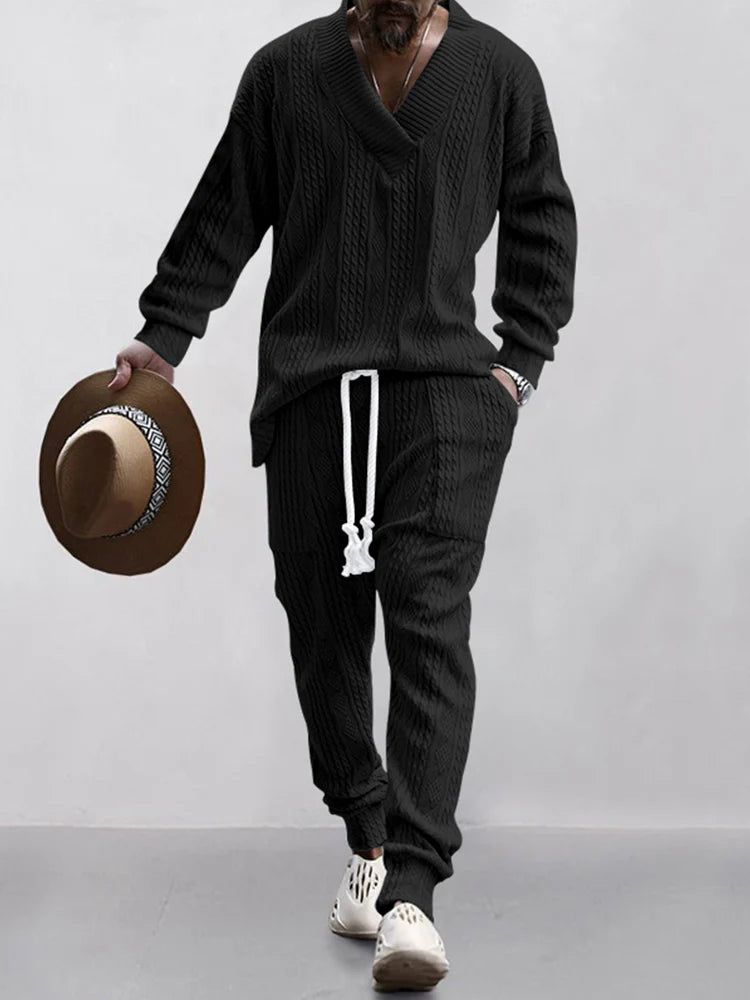 Men's Sports & Casual Stranded Jacquard Suit