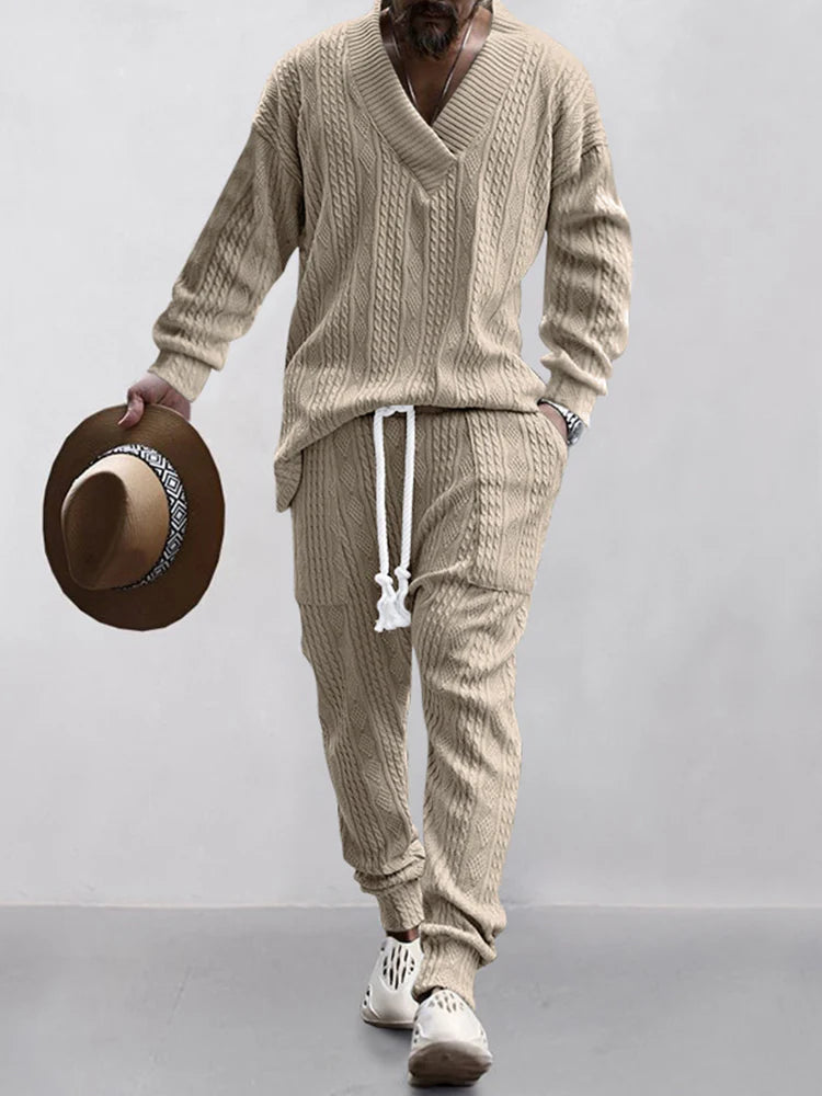 Men's Sports & Casual Stranded Jacquard Suit