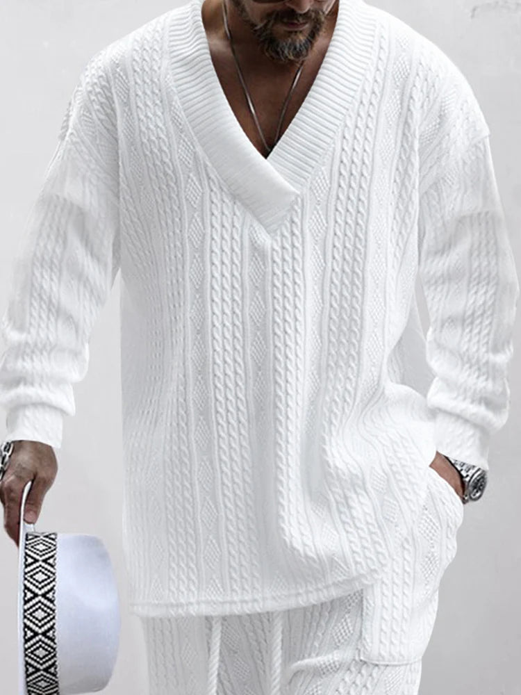 Men's Sports & Casual Stranded Jacquard Suit