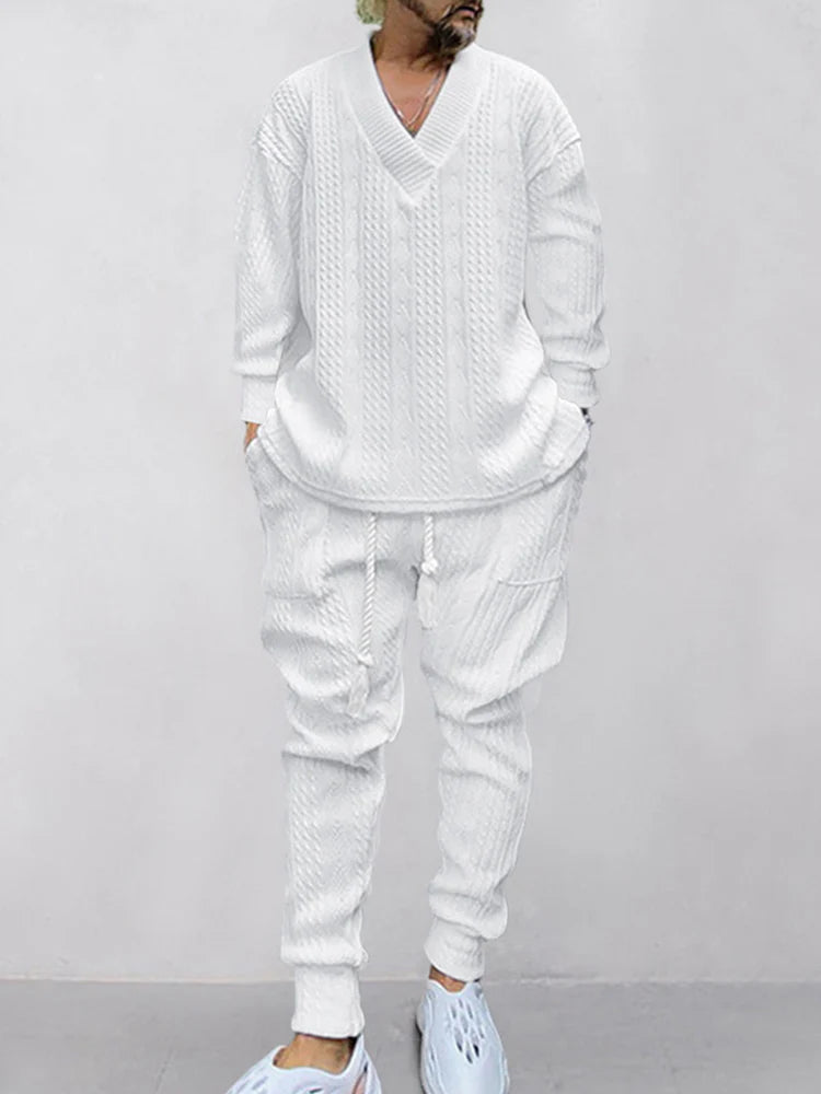 Men's Sports & Casual Stranded Jacquard Suit