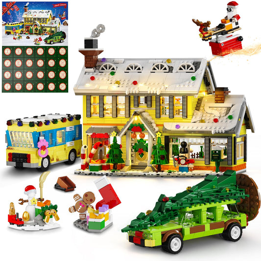 💥LAST DAY SALE 50% OFF🎄2025 Christmas Advent Calendar Building Set with Light